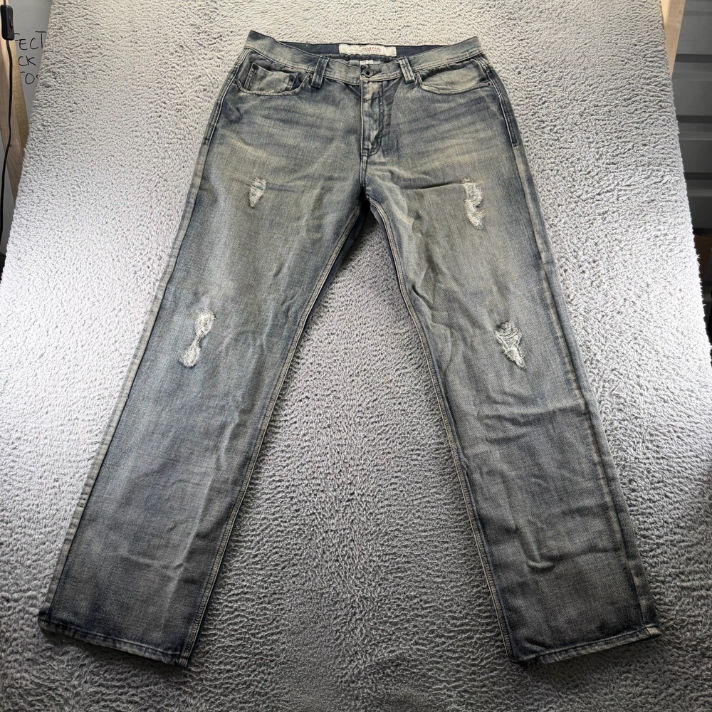 Vintage Halifax Jeans Mens 38x34 Gray Cotton Denim‎ Straight Leg Baggy Workwear